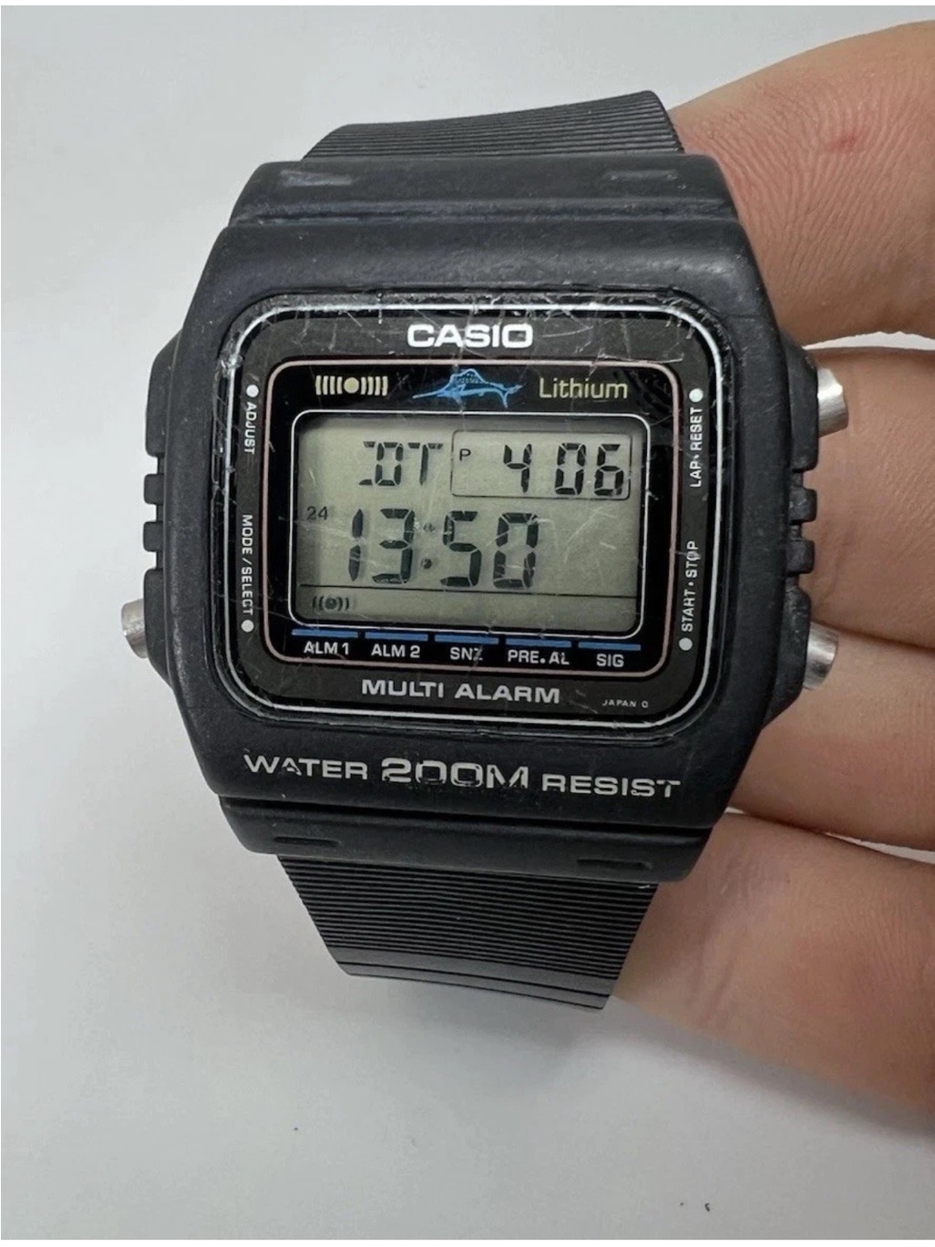 Rare Casio Dw200 Marlin Black Digital Multi Alarm Watch Rare Casio Dw200 Marlin Black Digital Multi Alarm Watch
